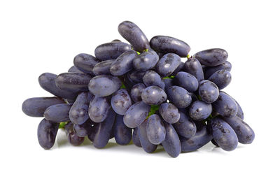 Close-up of grapes against white background