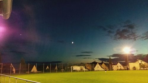 View of illuminated landscape at night