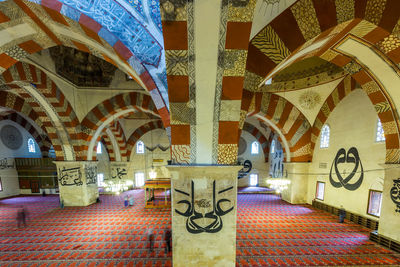 Interior of illuminated building