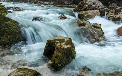 Scenic view of waterfall