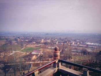 Cityscape seen from balcony