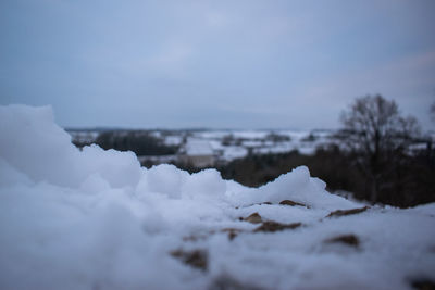 Scenic view of snow against sky