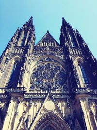 Low angle view of church against clear sky