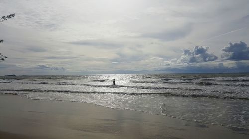 Scenic view of beach against sky