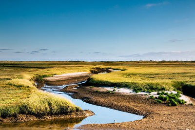 Scenic view of land against sky