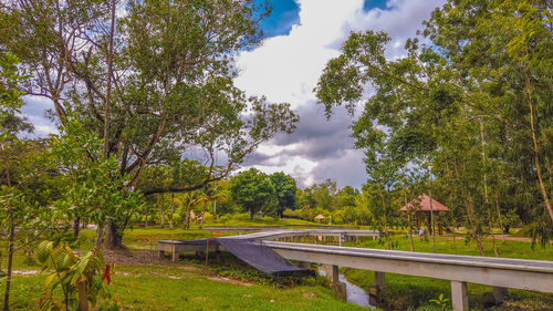 Scenic view of park against sky