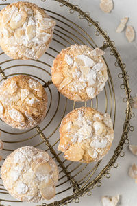 High angle view of cake on table