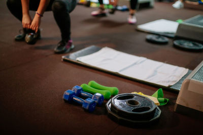 View of exercise equipment in gym