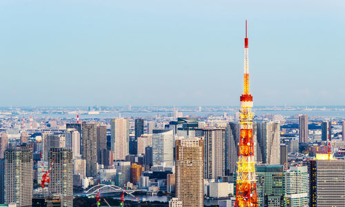 Aerial view of buildings in city