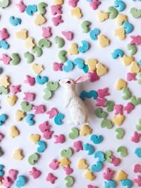 High angle view of multi colored candies