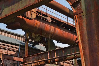 Low angle view of abandoned factory