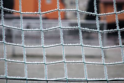 Close-up of frozen net