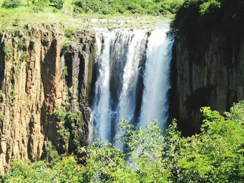 Scenic view of waterfall