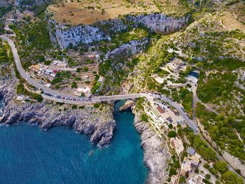Top view of a wonderful panorama in the south of italy. il ciolo beach apulia