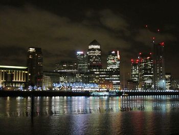 Illuminated city at night