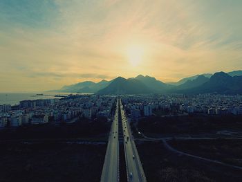 Cityscape at sunset