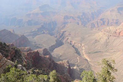 High angle view of rocky mountains