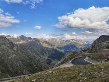 Scenic view of mountains against sky