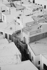 Aerial view of whitewashed houses