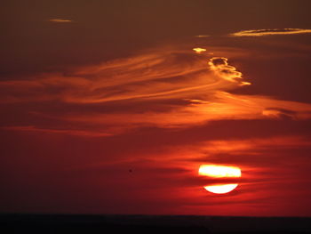 Scenic view of sunset over sea