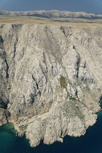 Aerial view of rock formations