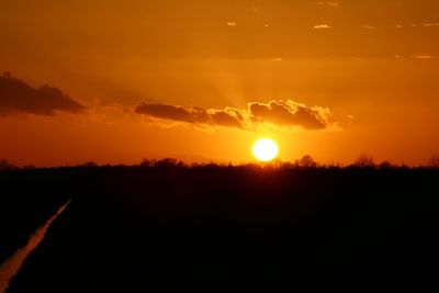 Scenic view of landscape at sunset