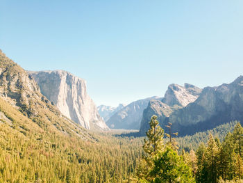 Scenic view of mountains against clear sky