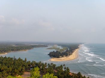 High angle view of sea against sky