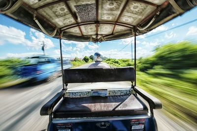 Road seen through car windshield