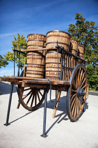 View of empty chairs against sky