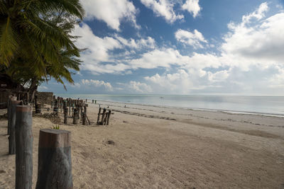 Scenic view of beach against sky