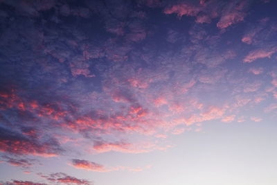 Low angle view of dramatic sky during sunset