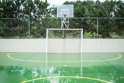 Close-up of soccer field