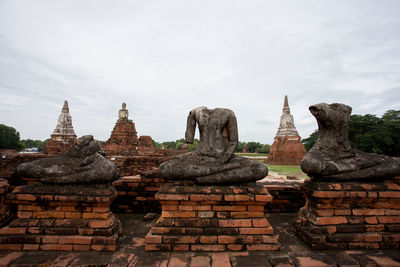 Old ruins of building against sky