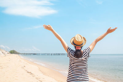 Full length of man standing on beach
