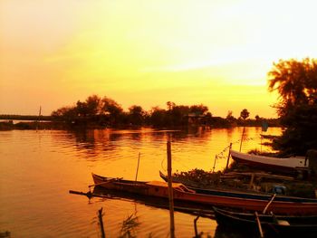 Scenic view of sunset over sea