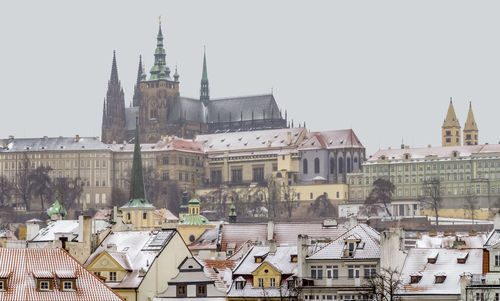 Buildings in city against sky