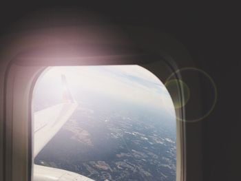 Aerial view of a airplane wing