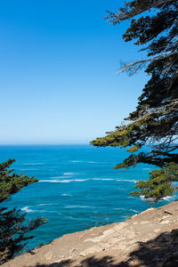 View of sea against blue sky