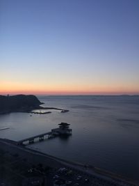 Scenic view of sea against sky at sunset