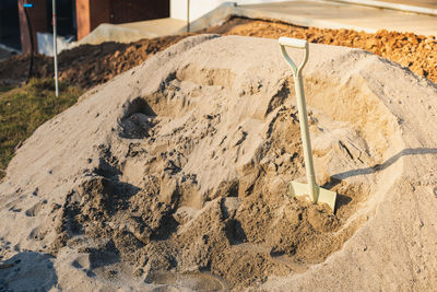 High angle view of sand dune