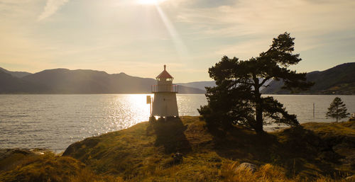 Impressive landscape with mountain ranges and fjords in norway