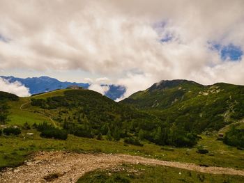 Scenic view of mountains against sky