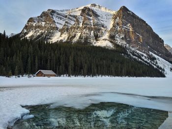 Frozen lake louise at banff national park