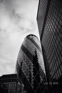 Low angle view of modern building against sky