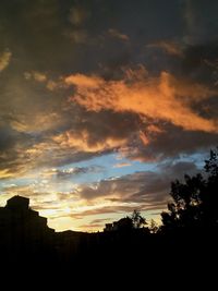 Silhouette trees against sky during sunset