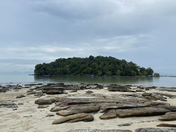 Scenic view of beach against sky