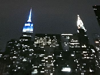 Illuminated cityscape at night