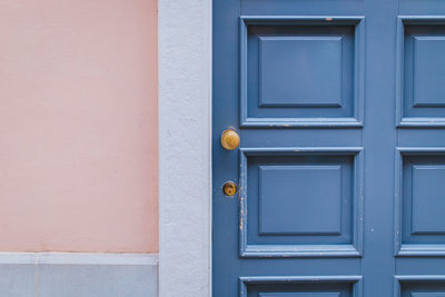 Close-up of closed door of building