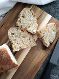 High angle view of breakfast on table